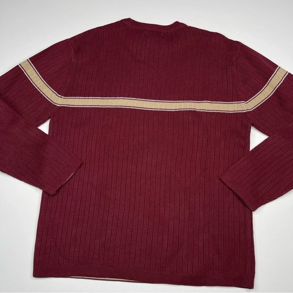 Aeropostale Vintage Sweater Crew Neck Maroon Cable Knit Gorp Outdoor Office